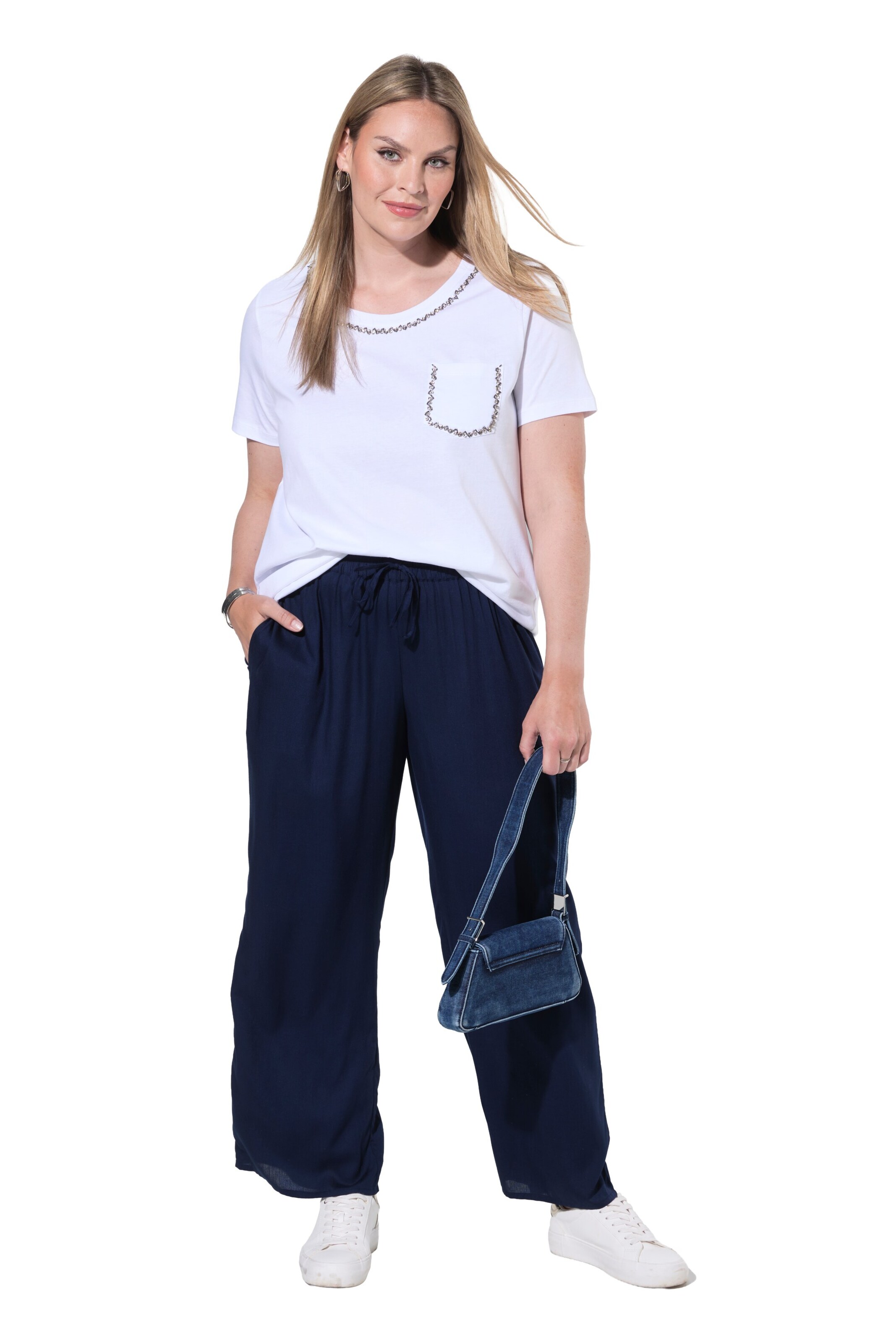 MIAMODA Regular Trousers in Blue: front