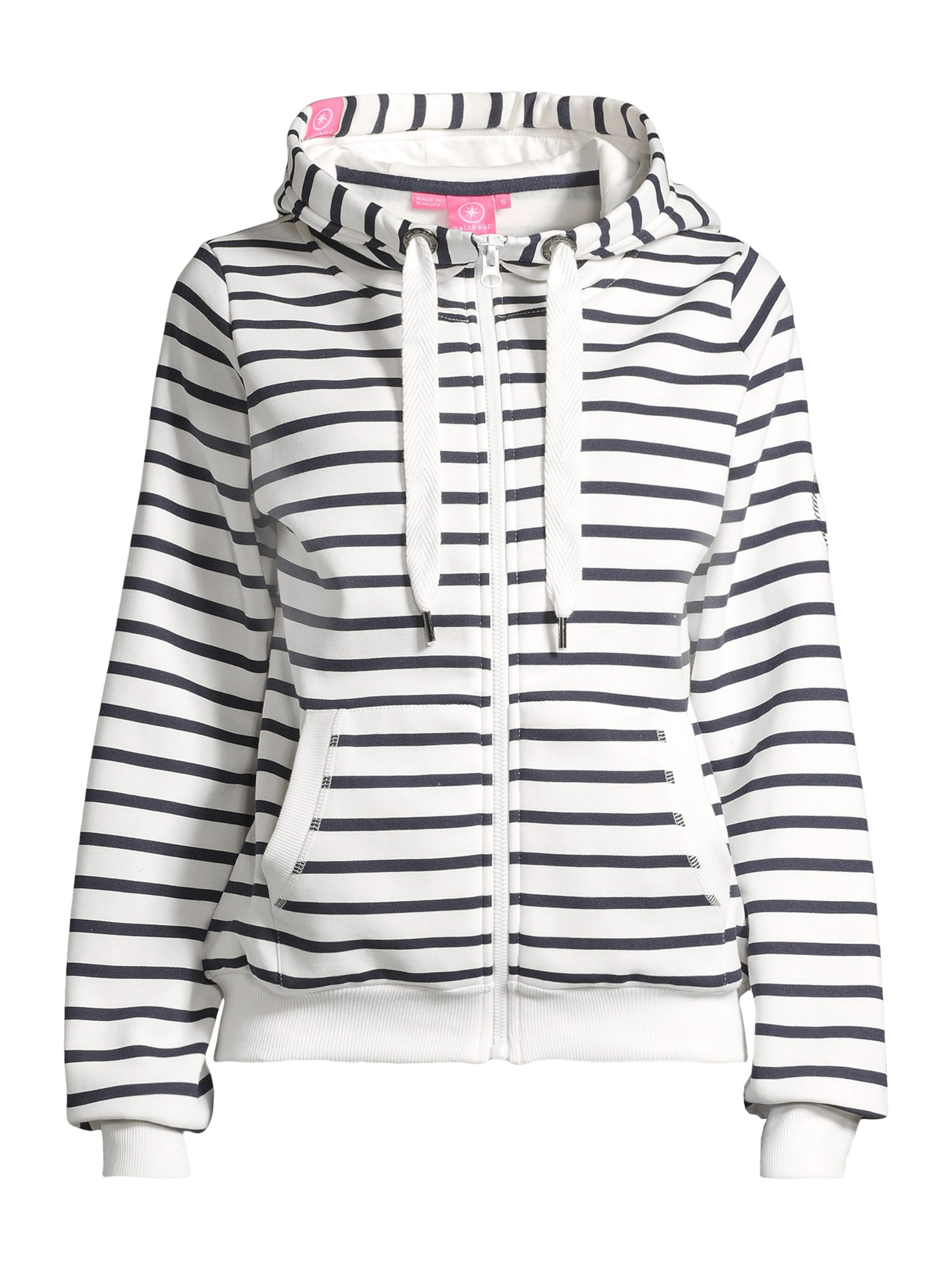 salzhaut Zip-Up Hoodie 'Sööte' in White: front