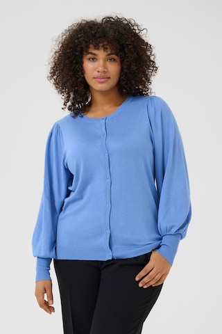 KAFFE CURVE Knit Cardigan 'Lazzy' in Blue: front