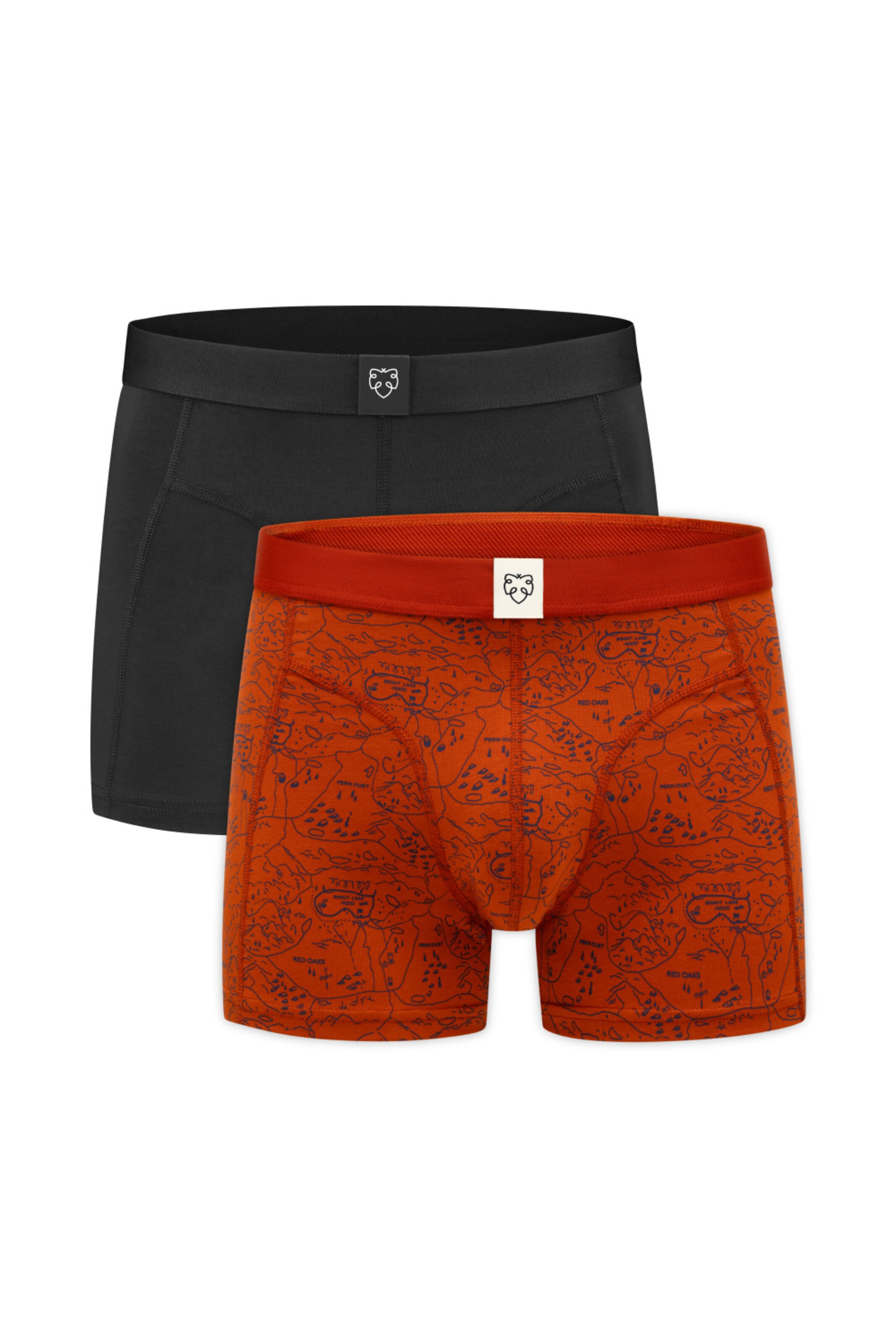 A-dam Boxershorts 'Ginger Scoutmap' in Rot: Vorderseite