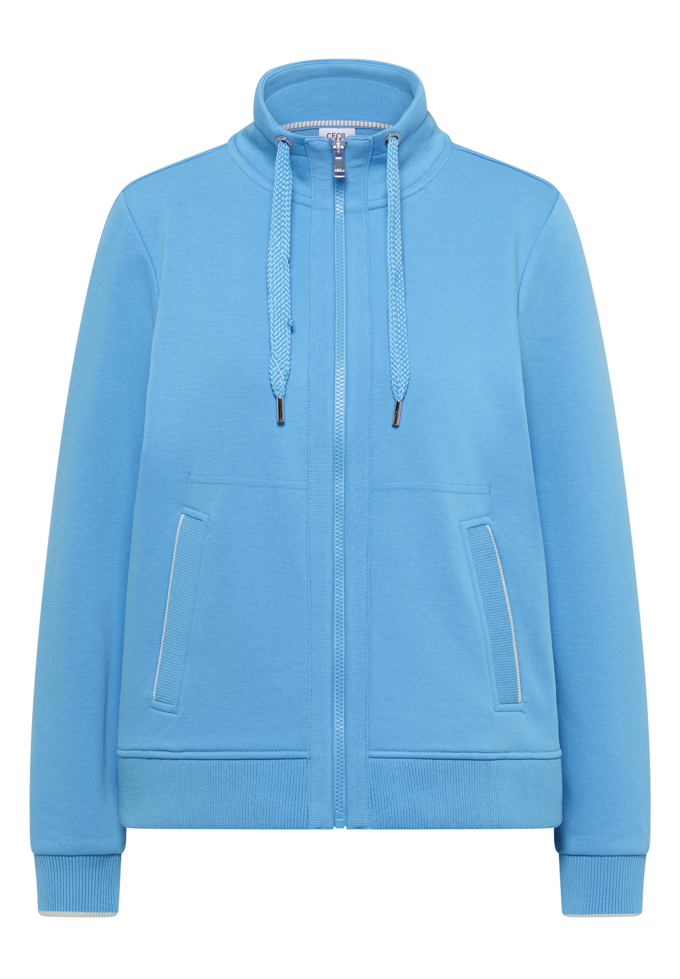 CECIL Zip-Up Hoodie in Blue: front