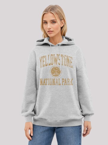 F4NT4STIC Sweatshirt 'US National Parks Yellowstone Wyoming' in Grijs: voorkant