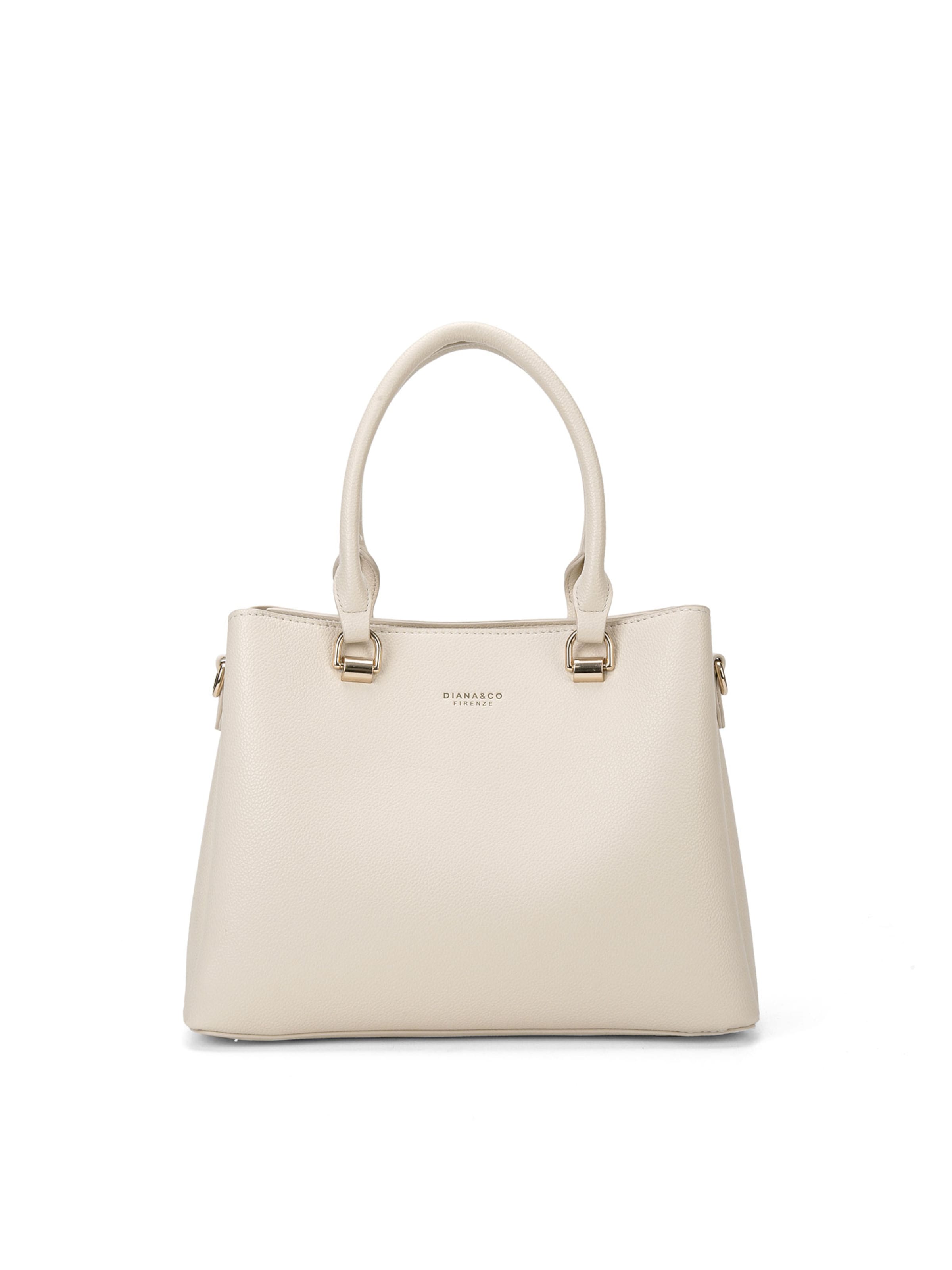 Borsa a mano 'Borsa a Mano Vegan Leather Diana & Co Firenze - Zip e Tracolla Rimovibile' di Diana&Co. in beige: frontale