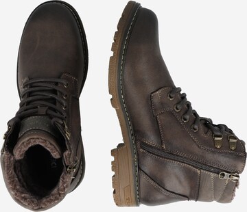 TOM TAILOR Lace-Up Boots in Brown