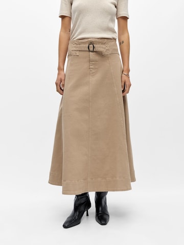 Gonna 'OBJSINA' di OBJECT in beige: frontale