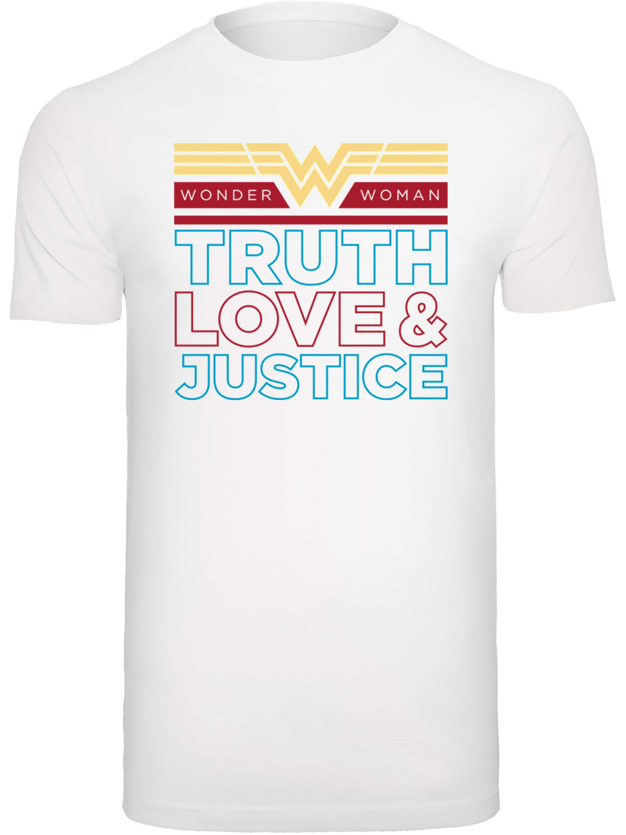 T-Shirt 'DC Comics Wonder Woman 84 Truth Love And Justice' F4NT4STIC en blanc : devant