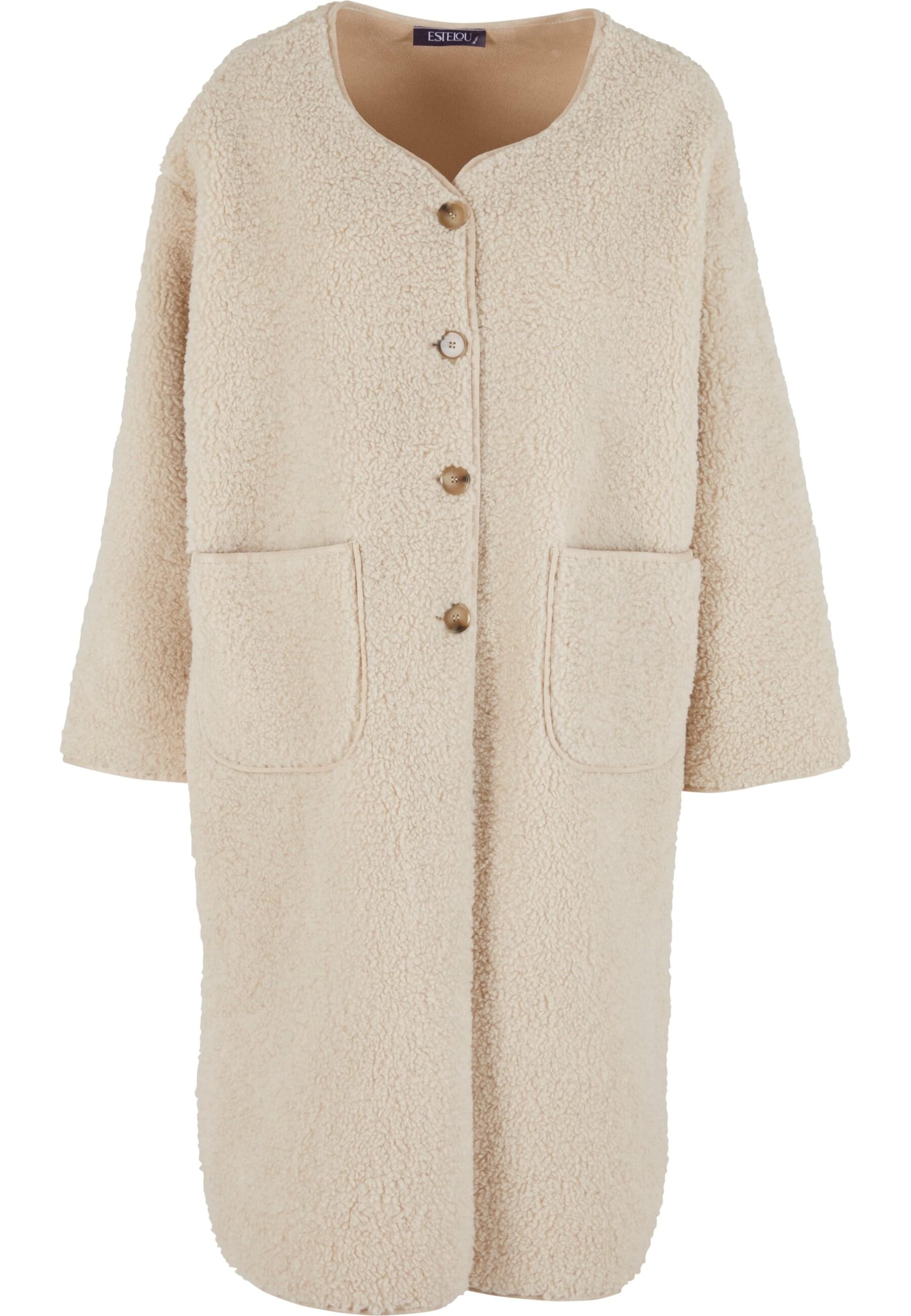 Urban Classics Between-seasons coat in Beige: front
