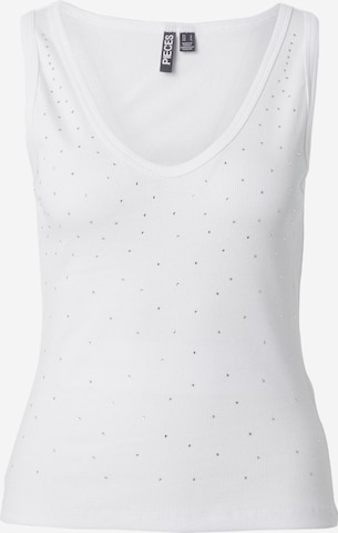 PIECES - Top 'NAVA' em branco: frente