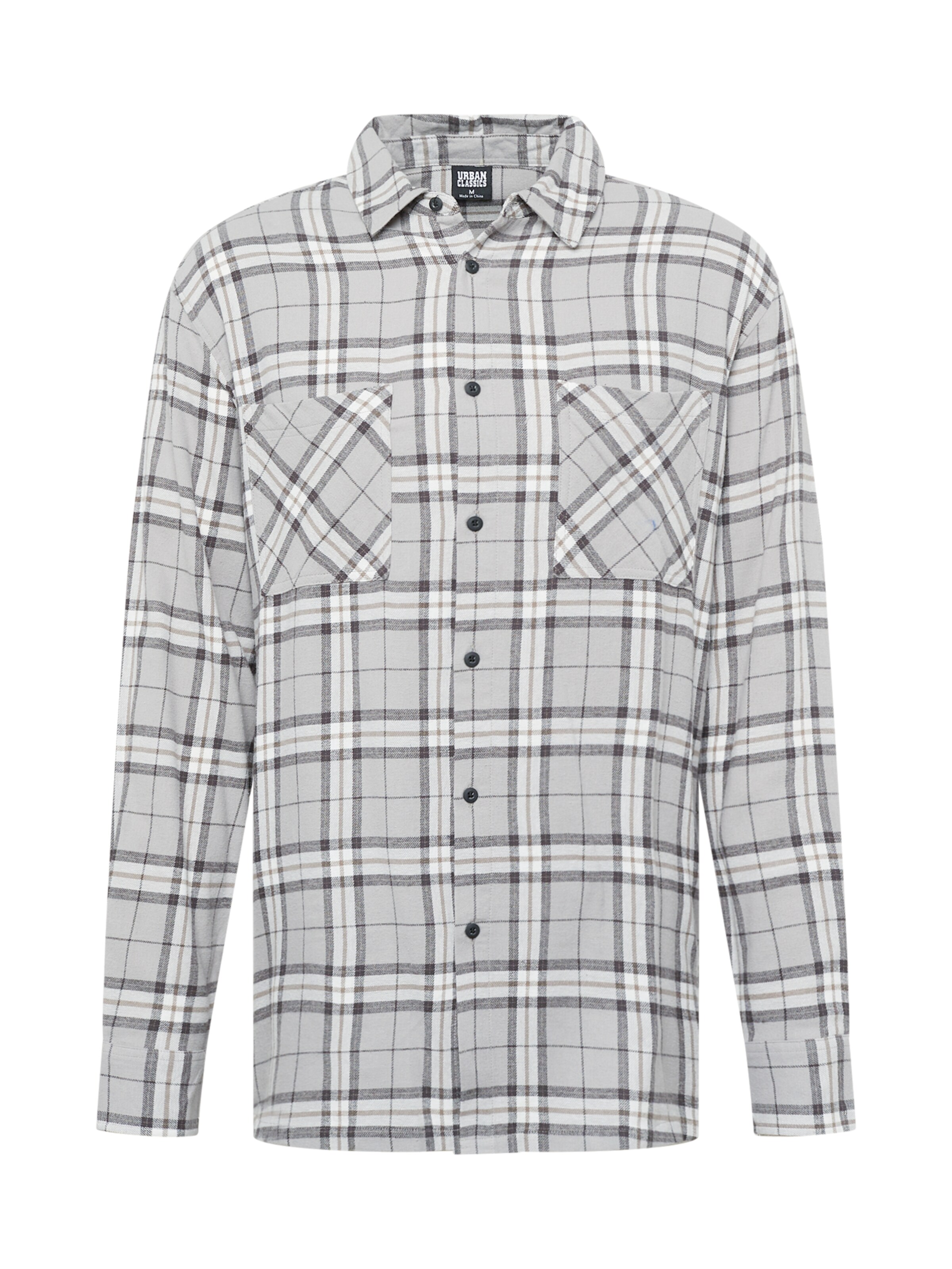 Urban Classics Comfort fit Overhemd in Grijs: voorkant