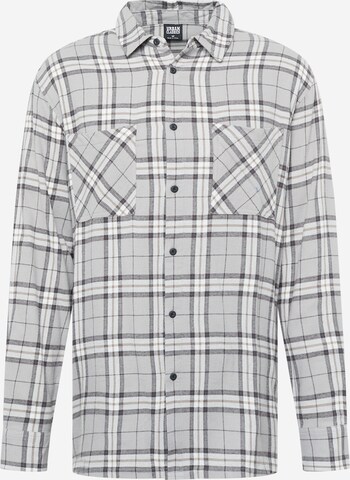 Urban Classics Comfort fit Button Up Shirt in Grey: front