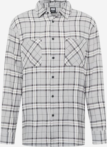 Urban Classics Comfort fit Button Up Shirt in Grey: front