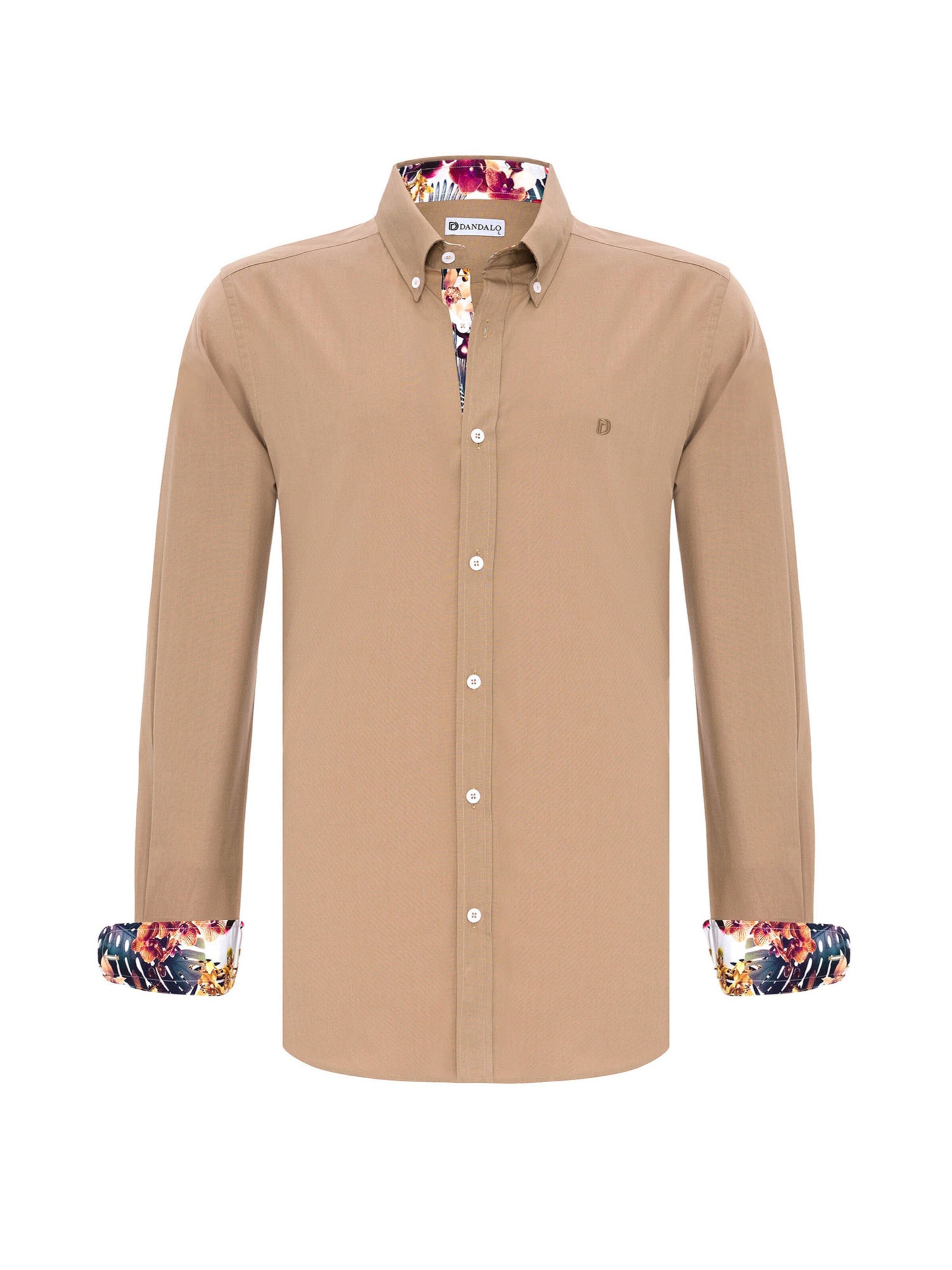 Coupe regular Chemise Dandalo en beige : devant