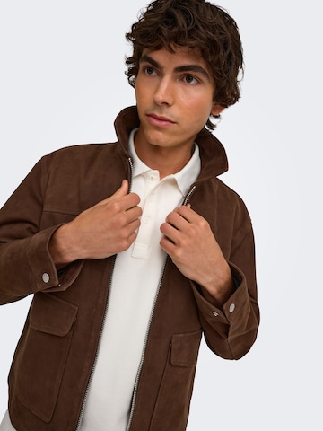 Only & Sons Between-Season Jacket 'ONSNikolaj' in Brown