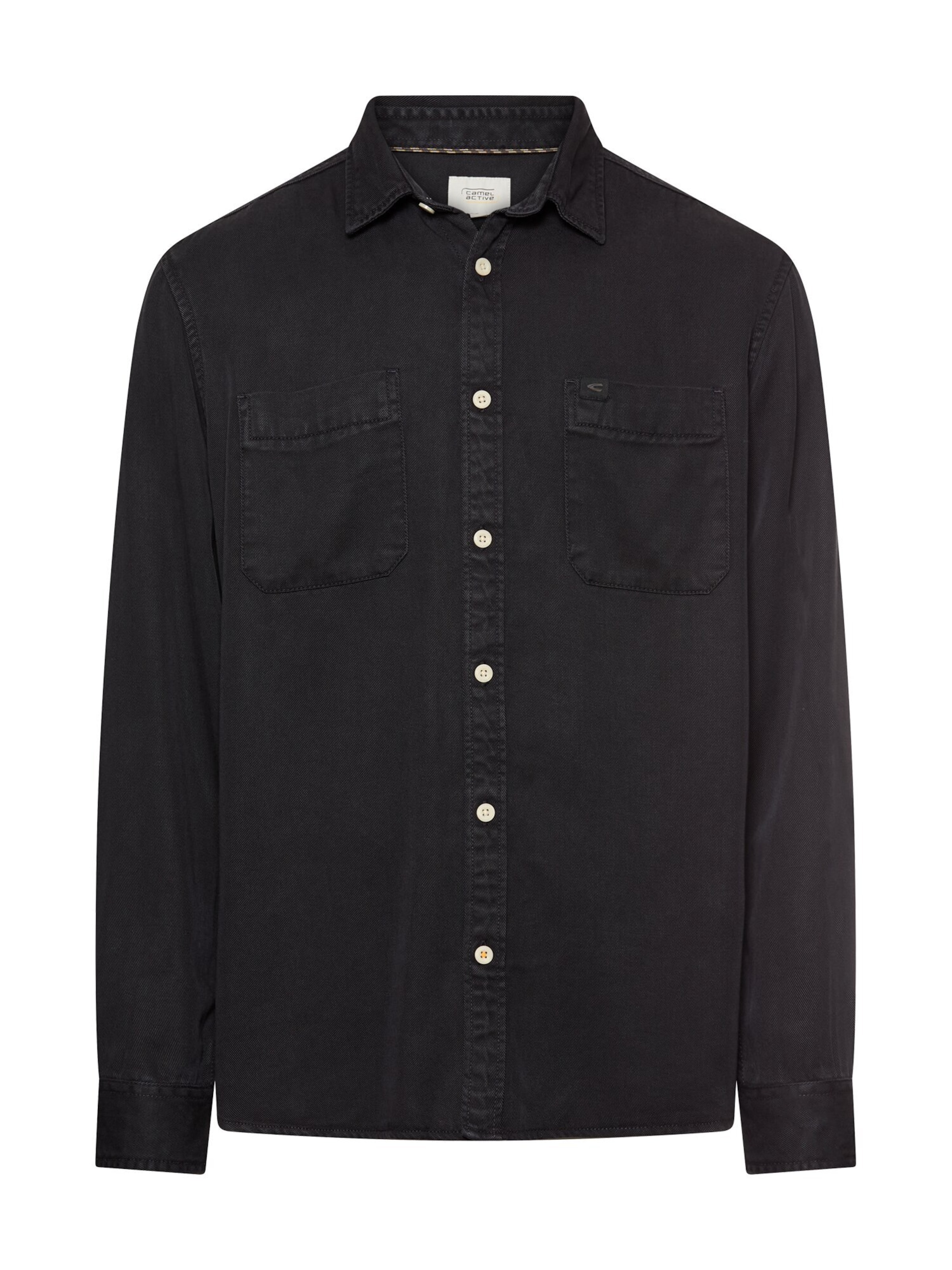 CAMEL ACTIVE Regular Fit Hemd in Schwarz: Vorderseite
