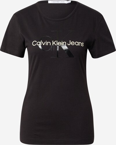 Calvin Klein Jeans T-shirt en crème / noir, Vue avec produit