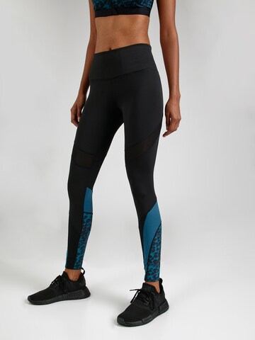 HKMX Skinny Workout Pants 'Slash' in Blue: front