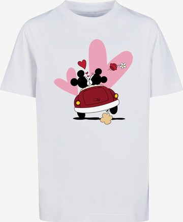 ABSOLUTE CULT T-Shirt 'Mickey Mouse - Car' in Weiß: predná strana