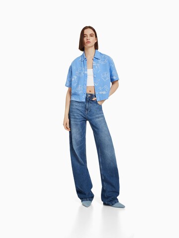 Chemisier Bershka en bleu