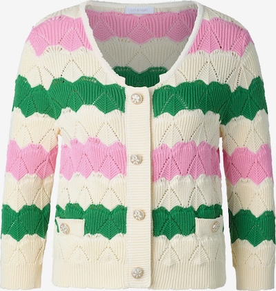 Rich & Royal Cardigan in grün / hellpink / offwhite, Produktansicht