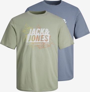 JACK & JONES Shirt 'MAP SUMMER' in Grey: front