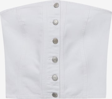 Pull&Bear Top w kolorze biały: przód