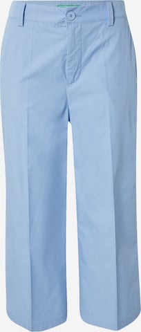 UNITED COLORS OF BENETTON Wide leg Trousers with creases in Blue: front