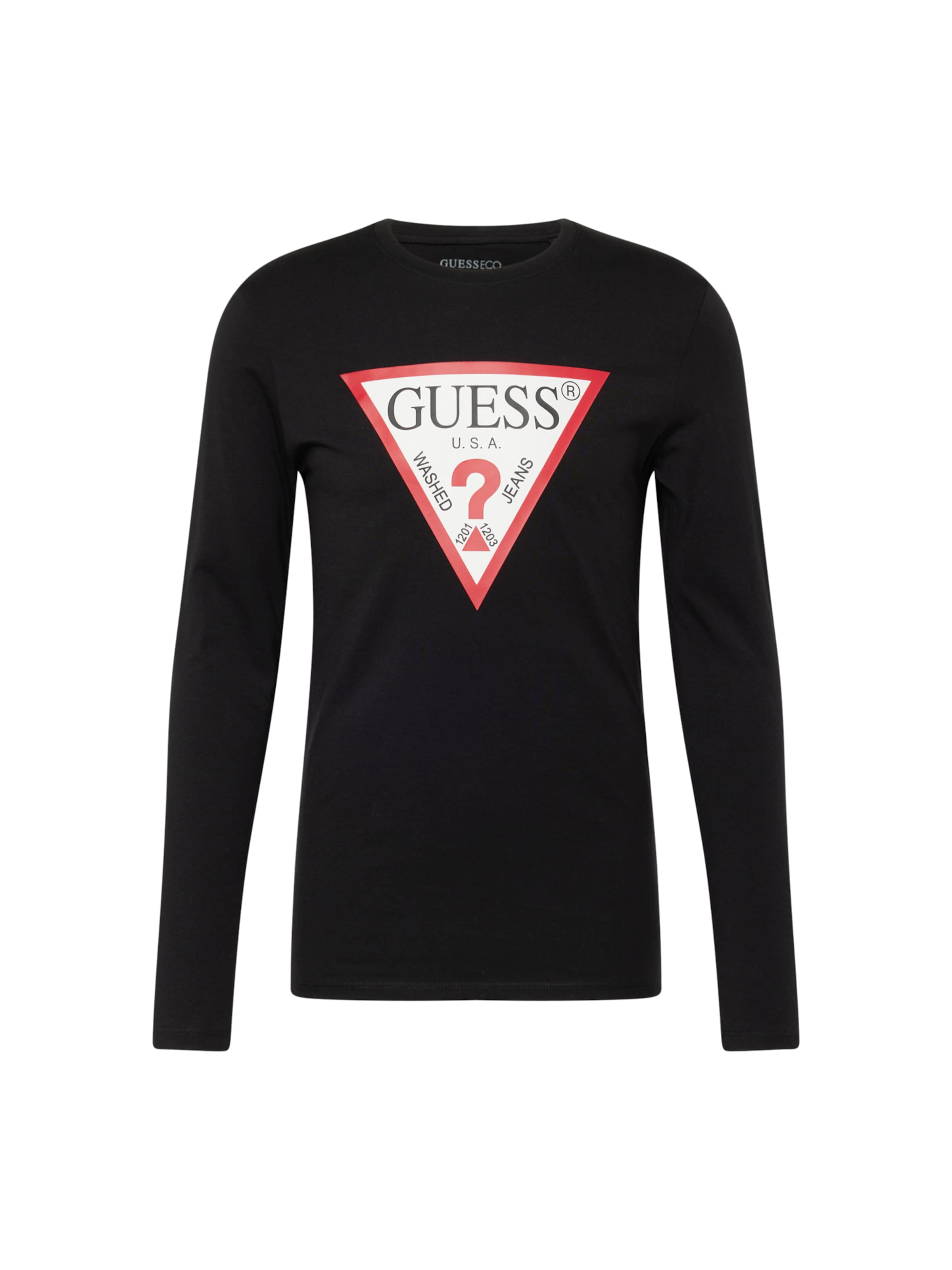 GUESS - Camiseta en negro: frente