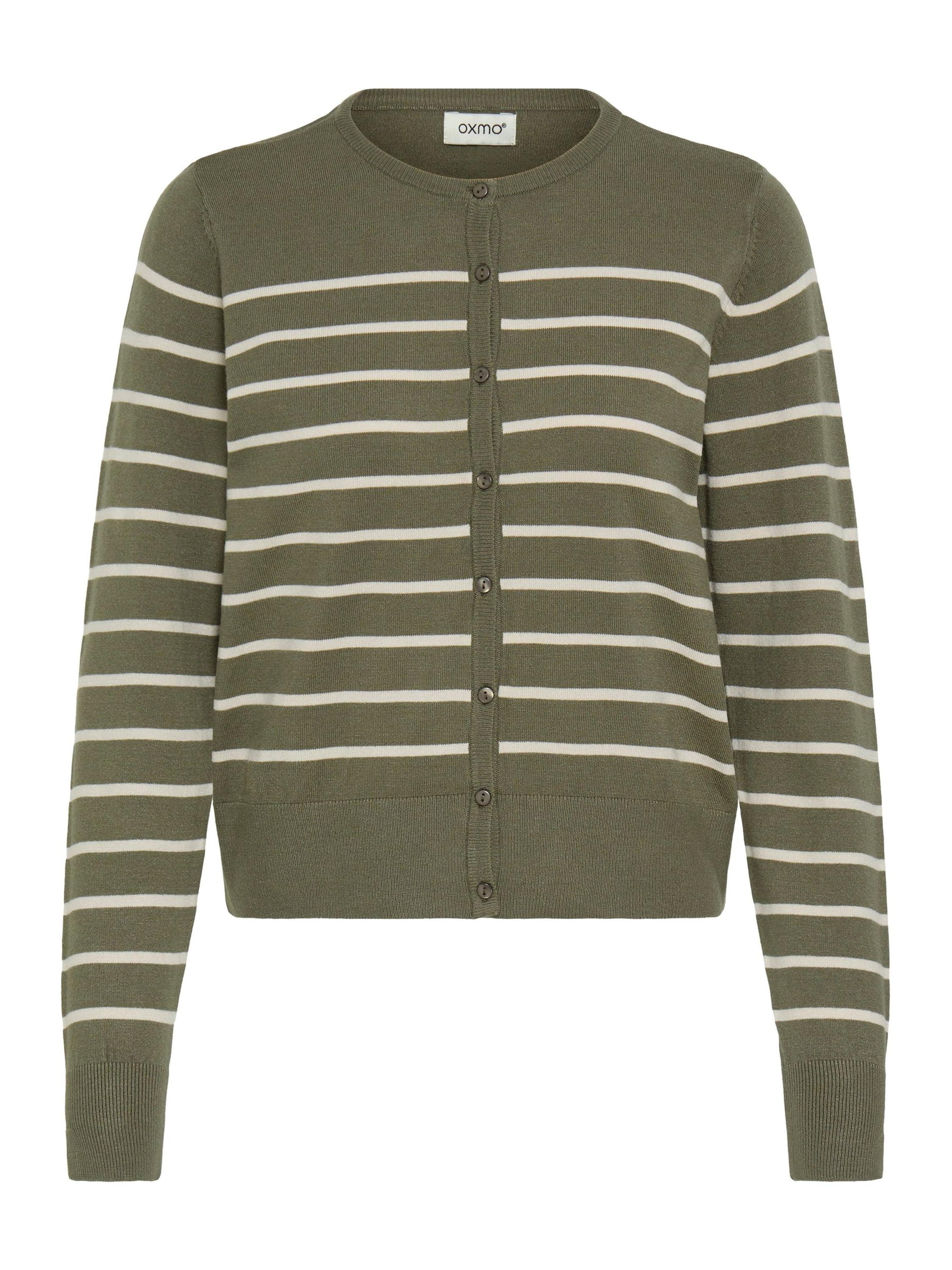 Oxmo Casaco de malha 'Fkeana' em oliveira / branco, Vista do artigo