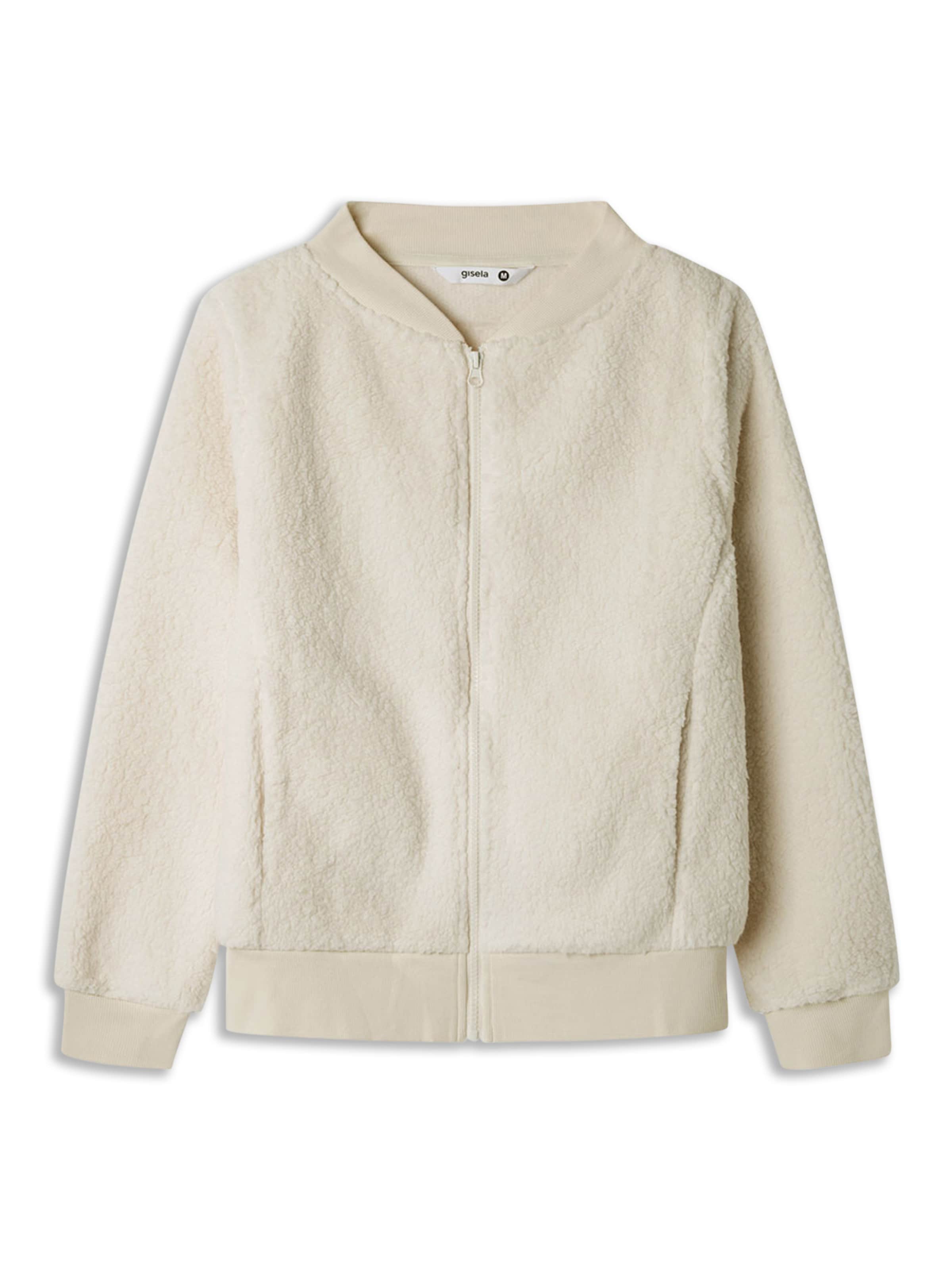 Gisela Поларено яке в бяло: отпред