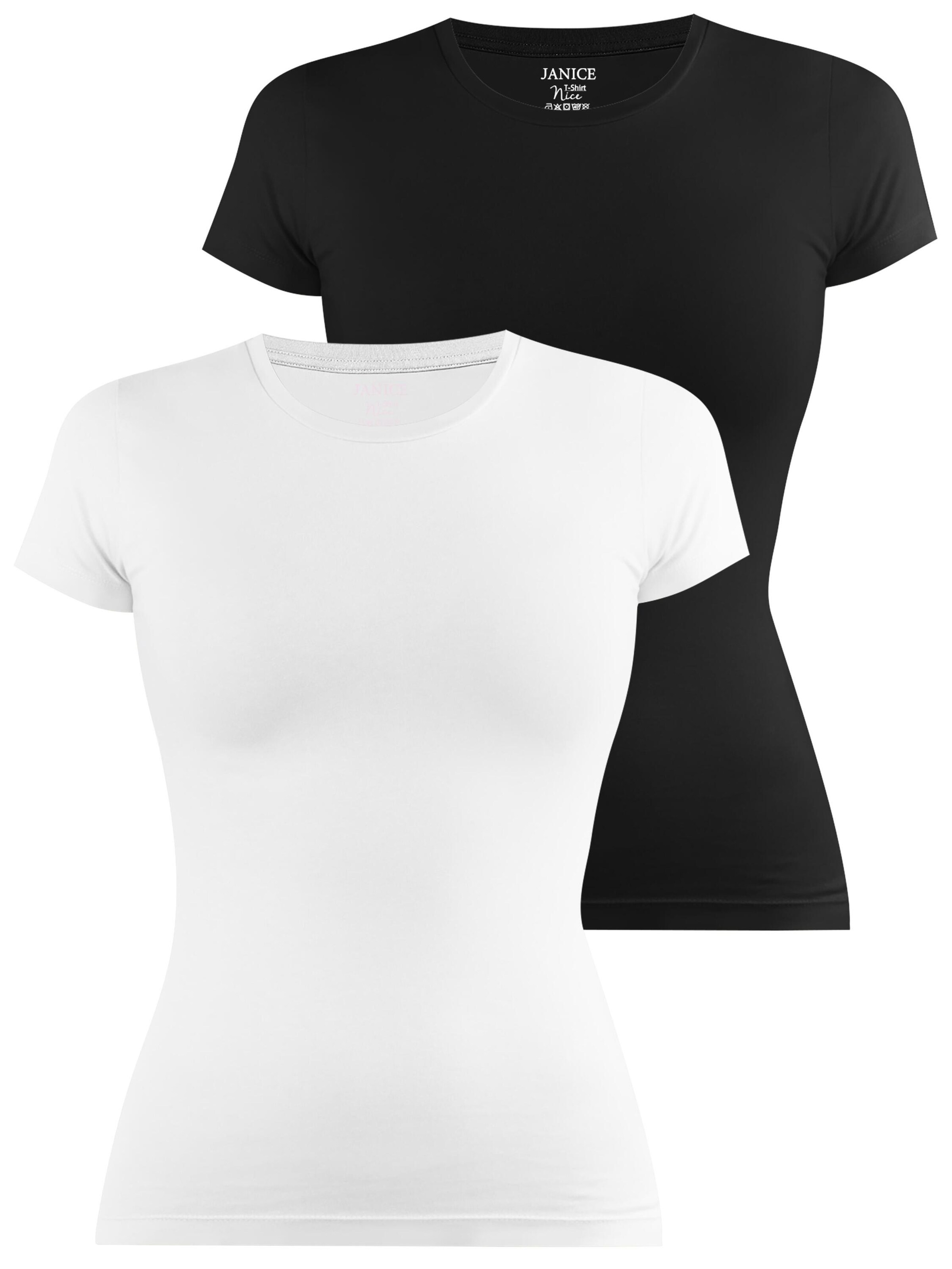 Janice Shirt 'Nice' in Zwart: voorkant