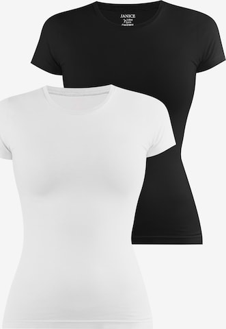Janice Shirt 'Nice' in Schwarz: Vorderseite