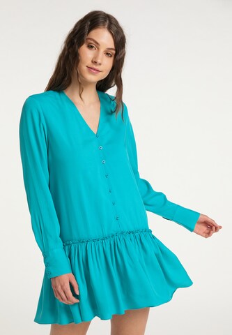 Robe-chemise IZIA en bleu : devant