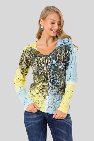 CIPO & BAXX Langarmshirt mit Markenprint in Mischfarben