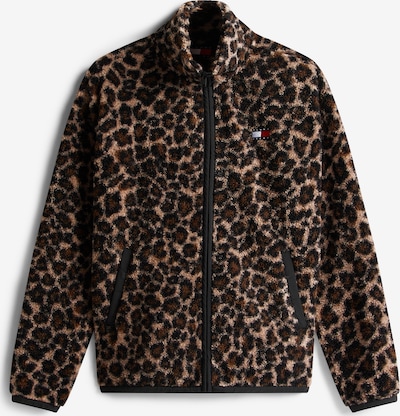 Flisinis džemperis iš Tommy Jeans, spalva – ruda / juoda, Prekių apžvalga