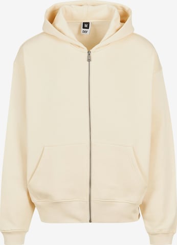 DEF - Sudadera con cremallera en beige: frente