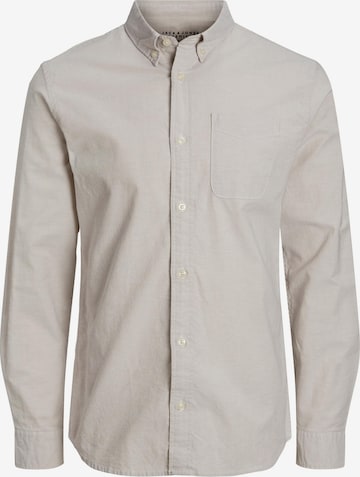 JACK & JONES Button Up Shirt 'Brook' in Beige: front