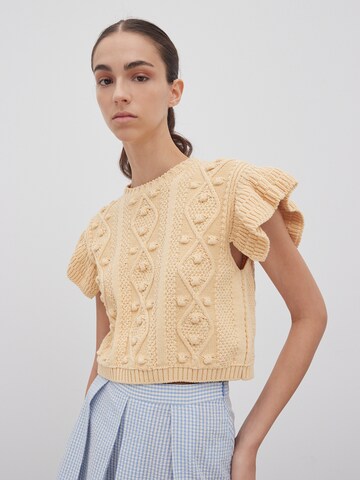 Pull-over 'Evi' EDITED en beige : devant