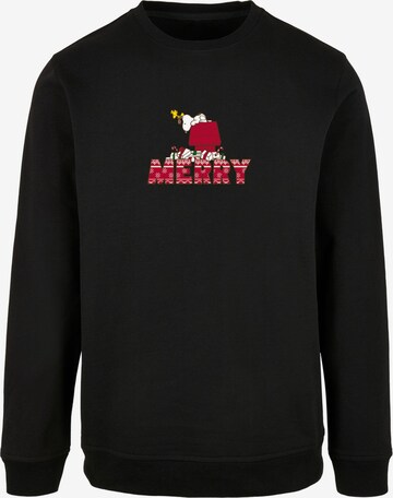 Merchcode Sweatshirt 'Peanuts Merry' in Black: front