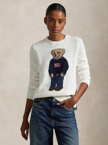 Pull-over Polo Ralph Lauren en blanc : devant