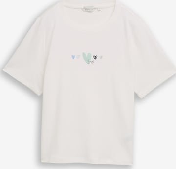 T-shirt TOM TAILOR en blanc : devant