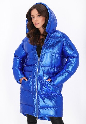 faina - Sobretudo de inverno em azul: frente