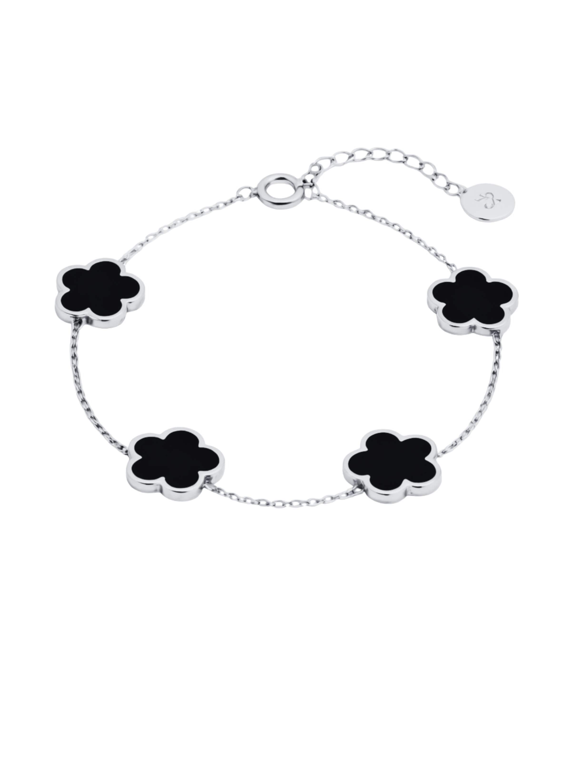 Pure Schmuck Bracelet 'Clover' in Silver: front