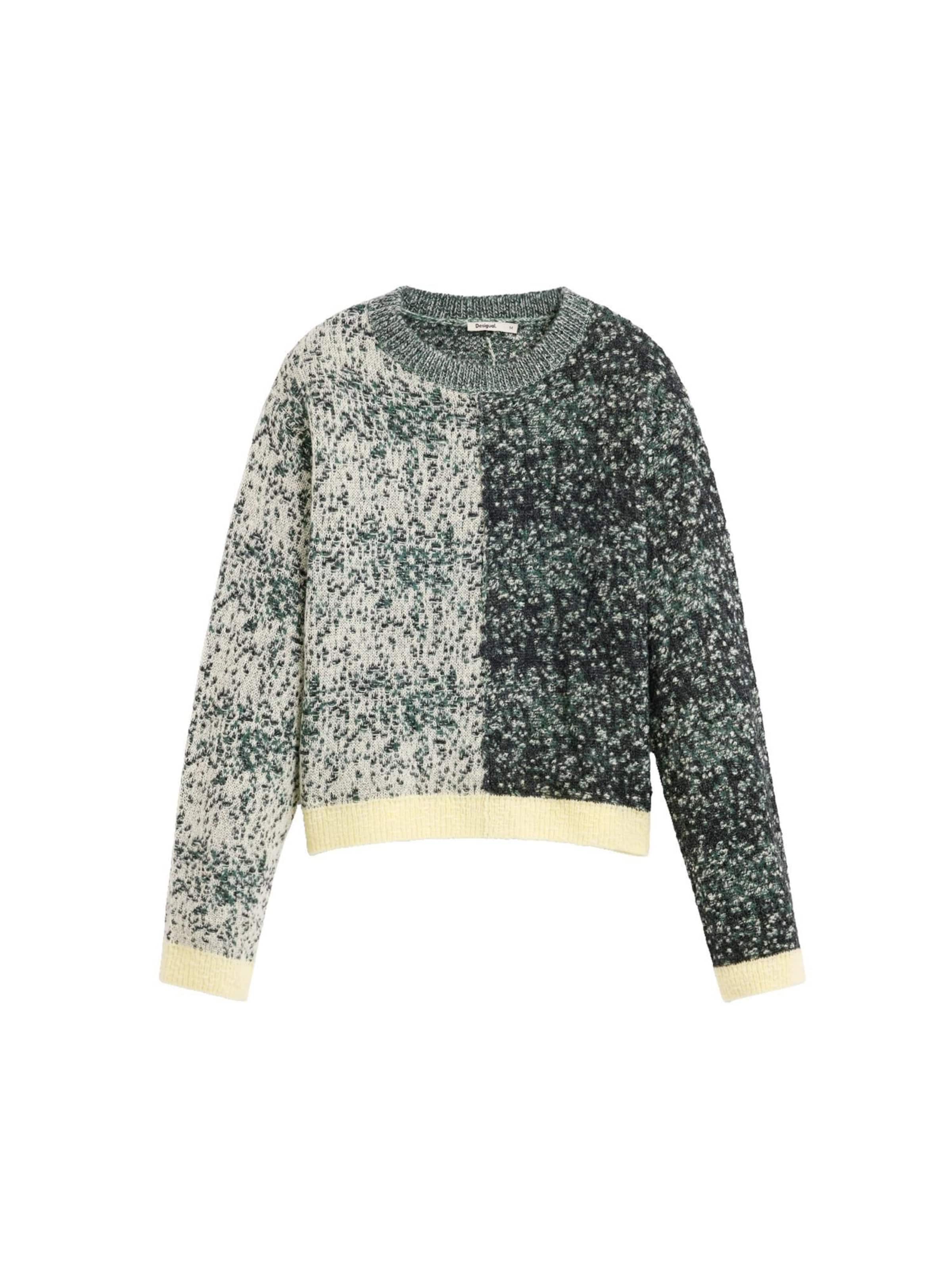 Desigual Pullover i L i lysegrå / mørkegrøn, Produktvisning