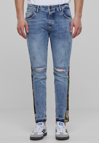 2Y Premium Skinny Jeans in Blauw: voorkant