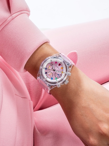GUESS Analoog horloge 'ATHENA' in Roze: voorkant