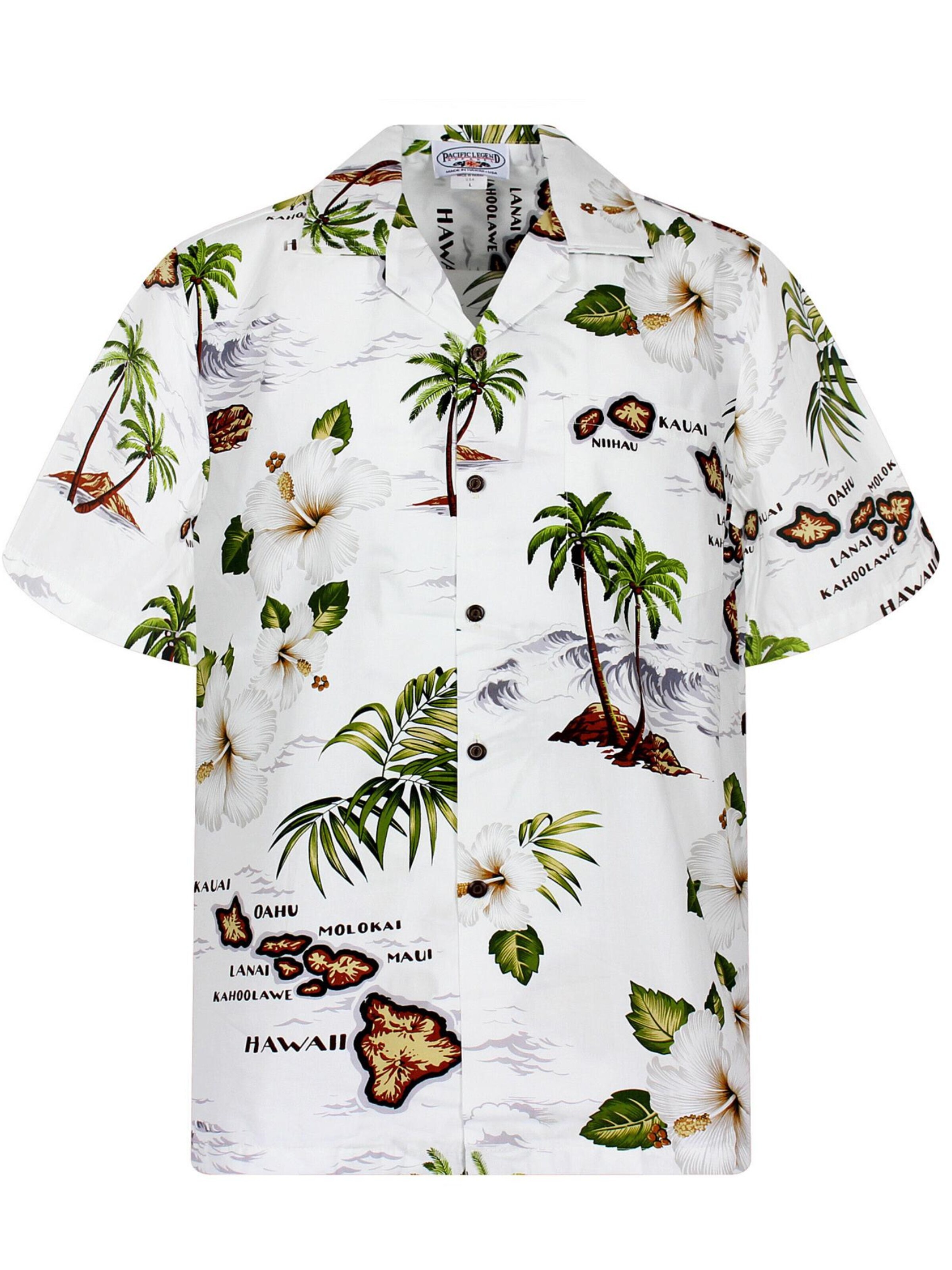 Pacific Legend - Ajuste regular Camisa 'Island' en blanco: frente