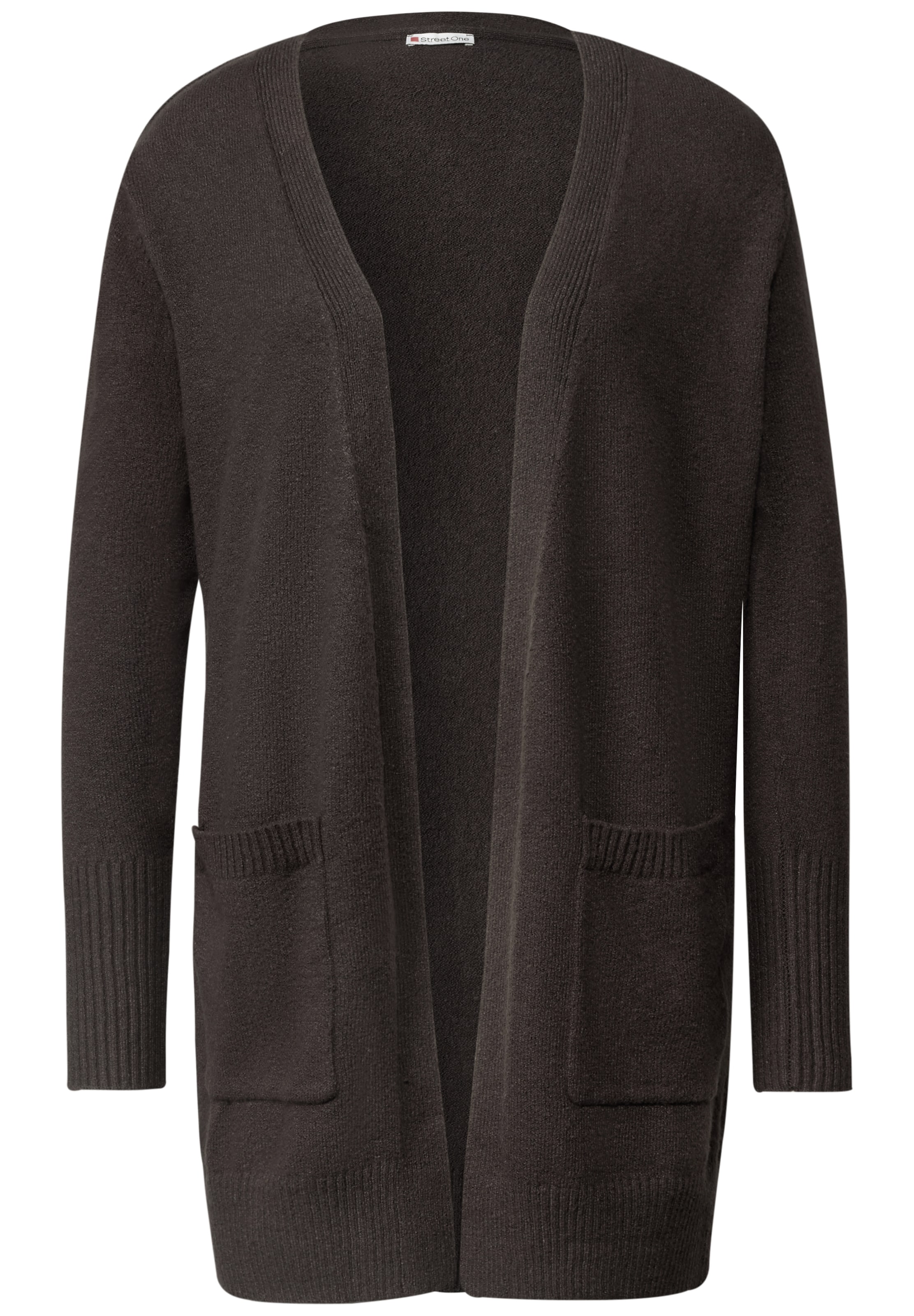 STREET ONE Langarm Cardigan mit aufgesetzten Taschen in Braun: Vorderseite