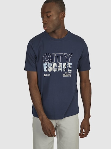 T-Shirt HECHTER PARIS en bleu : devant