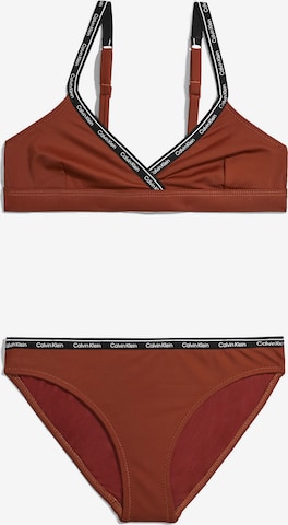 Calvin Klein Swimwear Triangle Bikini in Red: front