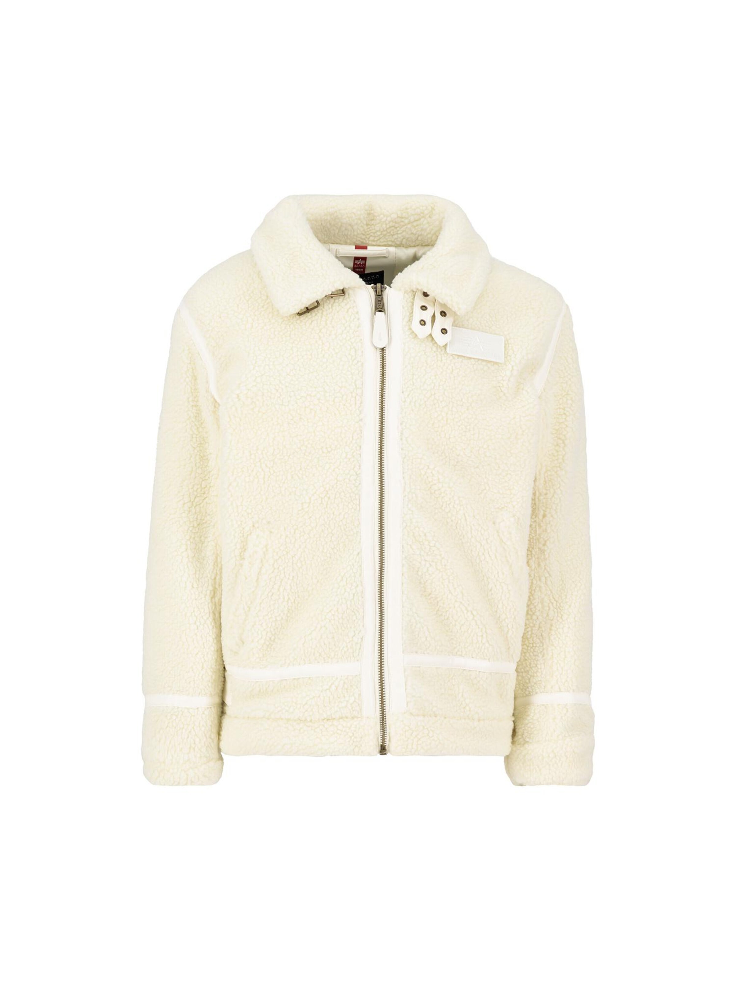 ALPHA INDUSTRIES Übergangsjacke 'B3 Teddy'‌‌‌‌ in Weiß: Vorderseite